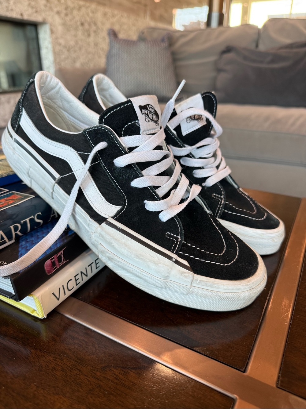 Vans Black and White Old Skool Low-Top Sneakers
